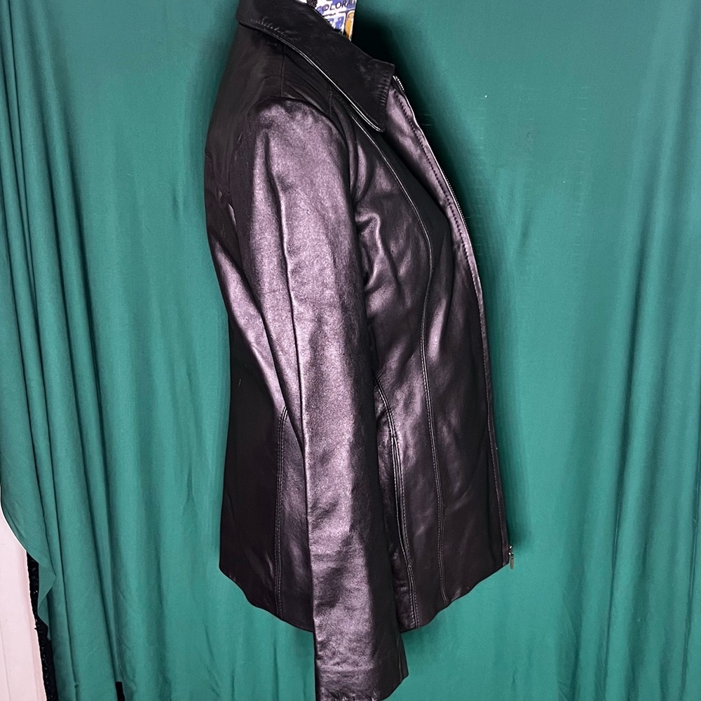 Colebrook Essentials Bikercore Genuine Leather Jacket - Small, Black - Picture 2 of 9